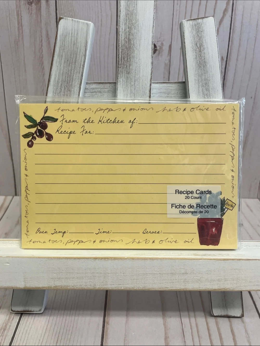 Studio 18 Set of 20 Recipe Cards Italian Cucina Theme Italy 4 x 6 Olive Herb NEW